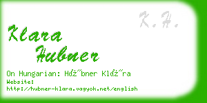 klara hubner business card